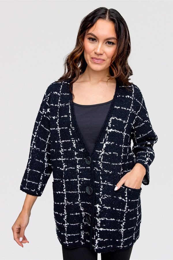 LIV-Habitat-Womens-Clothing-Windowpane-Cocoon-Cardi-Black