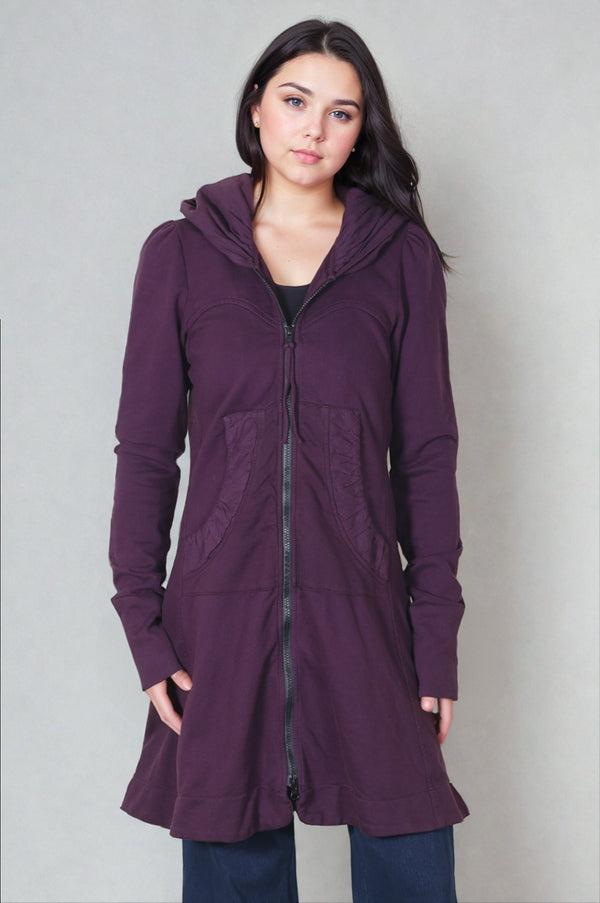 Long Cloak Hoodie Ink Pot Purple Black Zipper XL Lissa The Shop