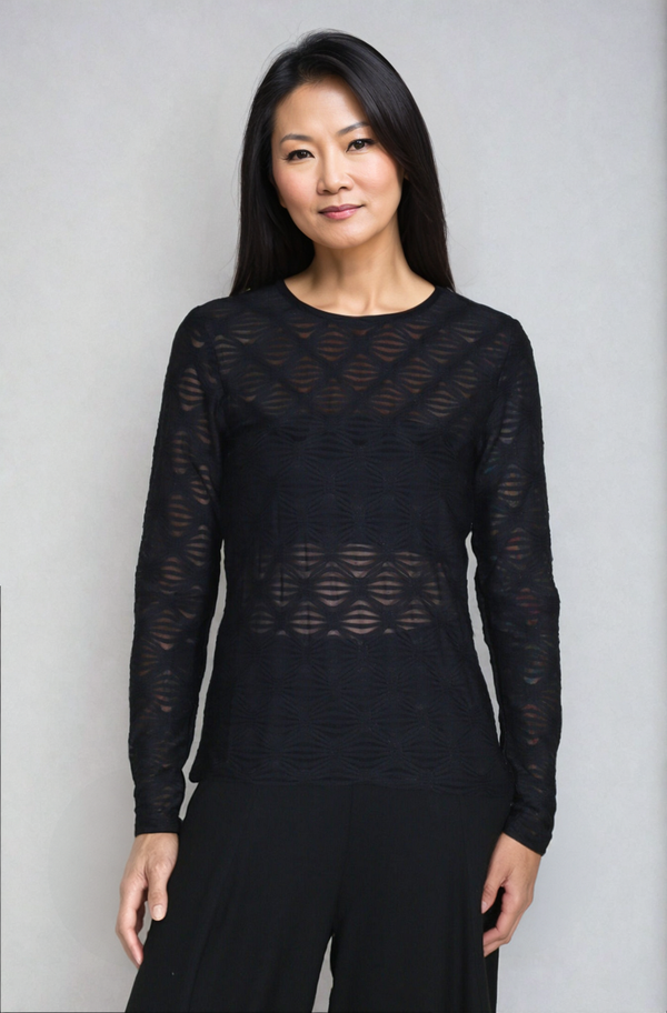 Kozan-Clothing-Mika-Tee-Mesh-Polyester-Spandex-Pitch-Black-Pattern