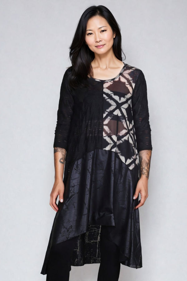 Kozan-Clothing-Maddox-Dress-Polyester-Spandex-Pitch-Black-Pattern