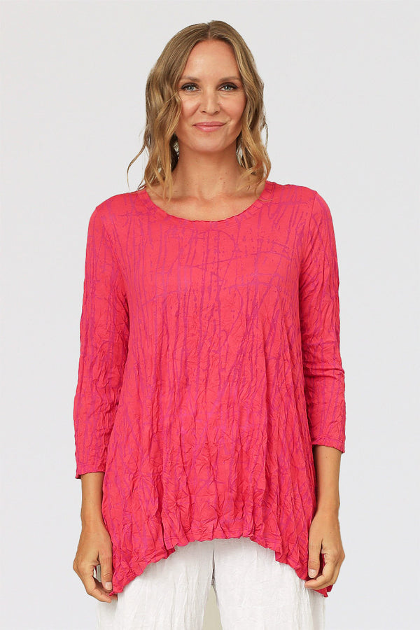 Chalet-Womens-Clothing-MacKenzie-Top-Shirt-Crinkle-Bamboo-Peony-Red