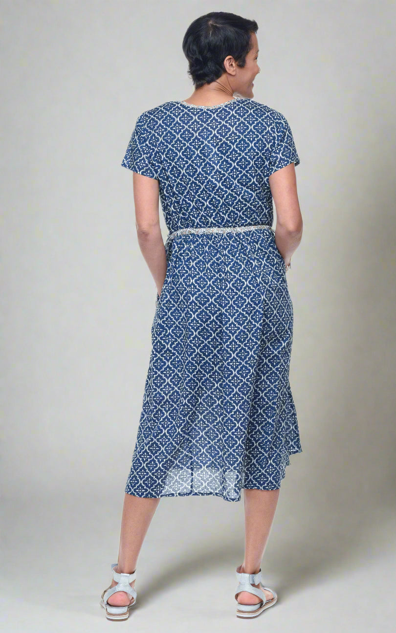 Tulip-Womens-Clothing-Fulton-Dress-Woven-Cotton-Tile-Blue-Print