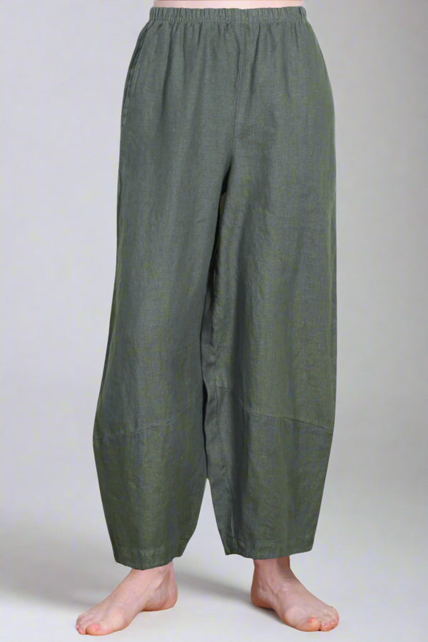 CutLoose-Womens-Clothing-Fashion-Knit-Crop-Lantern-Pant-Elastic-Cotton-Linen-Clay-Green