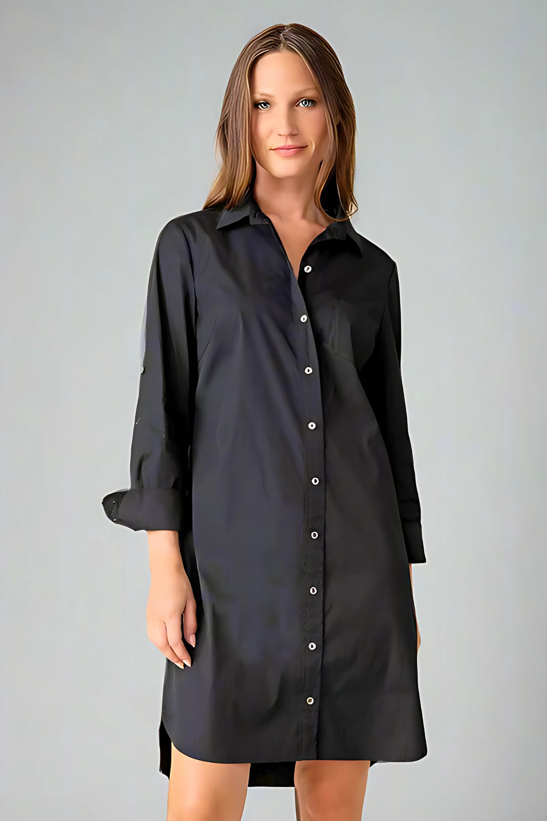 Habitat-Womens-Clothing-Café-Dress-Stretch-Woven-Cotton-Black