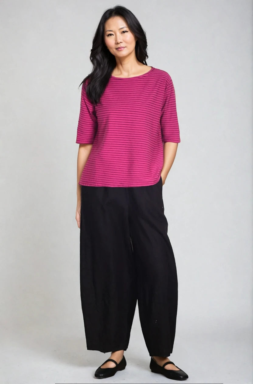 CutLoose-Womens-Clothing-Fashion-Knit-Crop-Lantern-Pant-Elastic-Cotton-Linen-Black