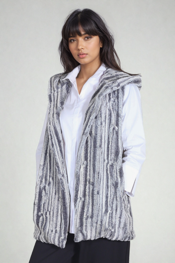 Capote-Lola-Hooded-Vest-FauxFur-SilverWave-Stripe