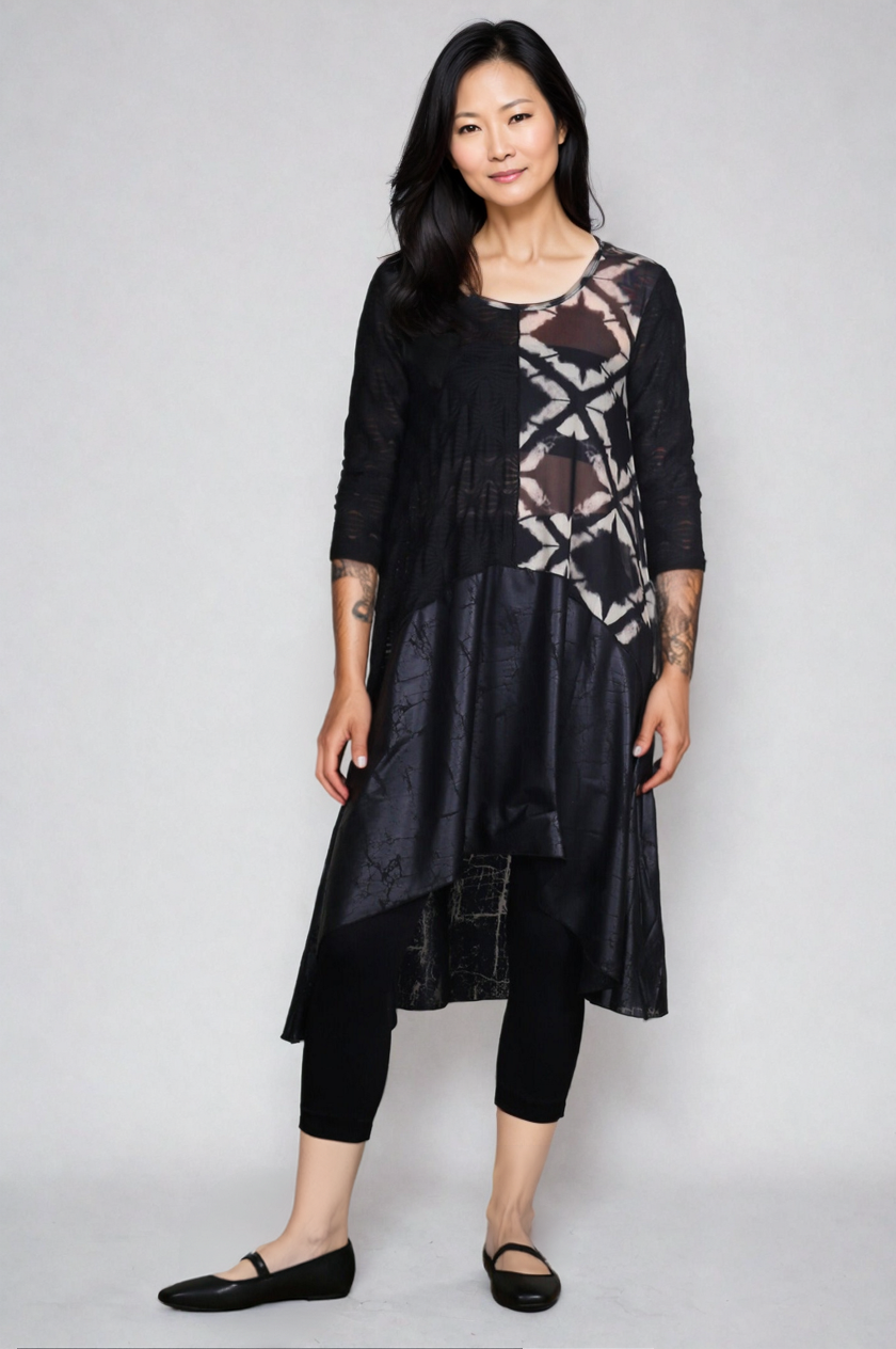 Kozan-Clothing-Maddox-Dress-Polyester-Spandex-Pitch-Black-Pattern