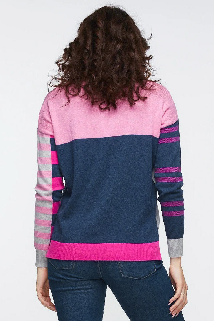 ZaketPlover-Eclectic-Intarsia-Sweater-Floss-Pink-Blue