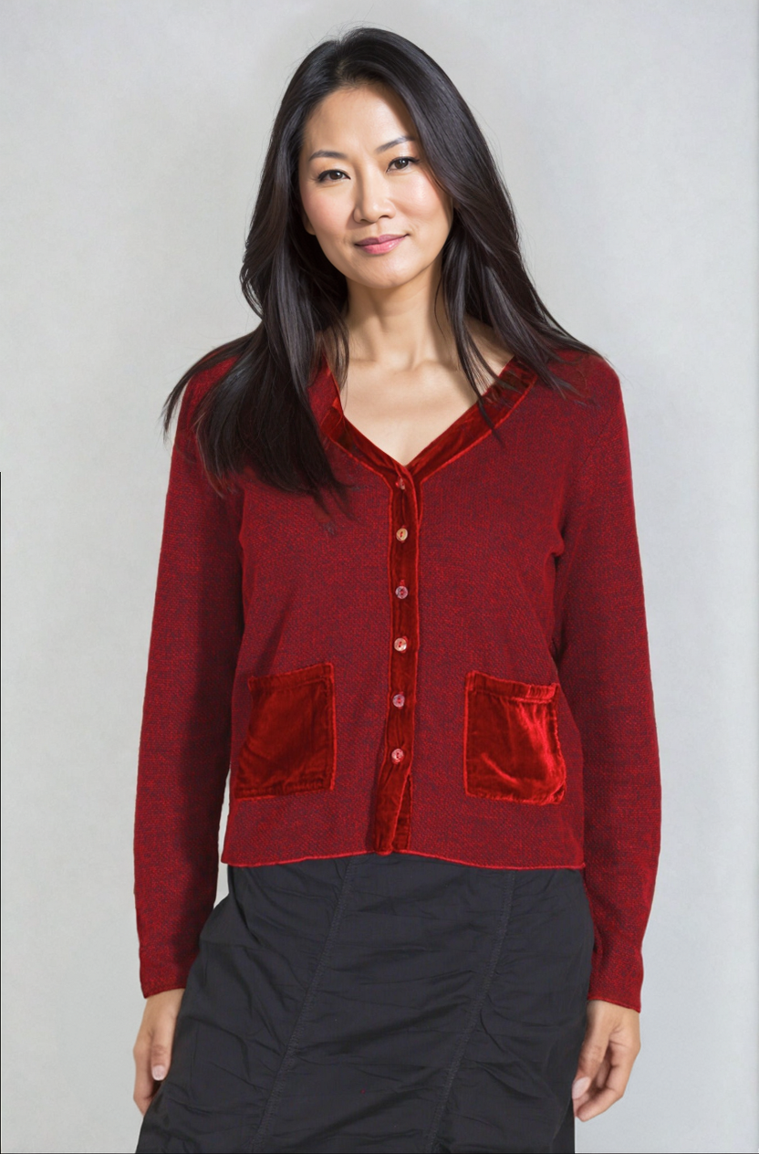 CutLoose-Clothing-CroppedPocket-Cardigan-Velvet-Cardinal-Red