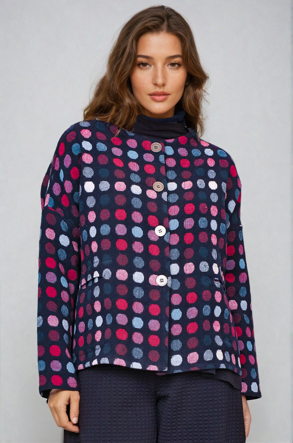 Chalet-Womens-Clothing-Jovelle-Jacket-Casual-Sorbet-Multi-PolkaDots