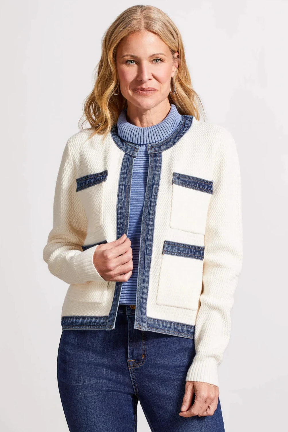 Fancy Denim Sweater Jacket