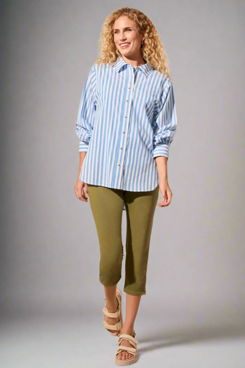 Tribal Stripe Button Front Shirt