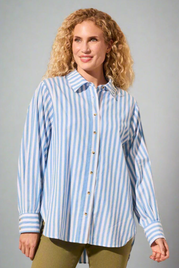 Tribal Stripe Button Front Shirt