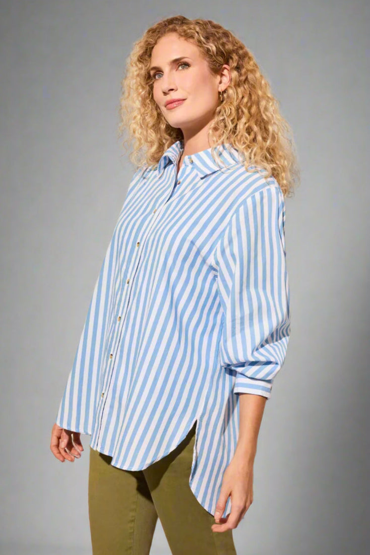 Tribal Stripe Button Front Shirt