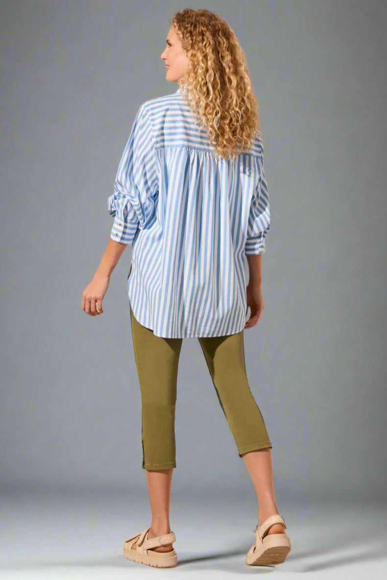 Tribal Stripe Button Front Shirt